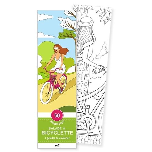 Balade À Bicyclette - 50 Marque-Pages À Peindre Ou À Colorier