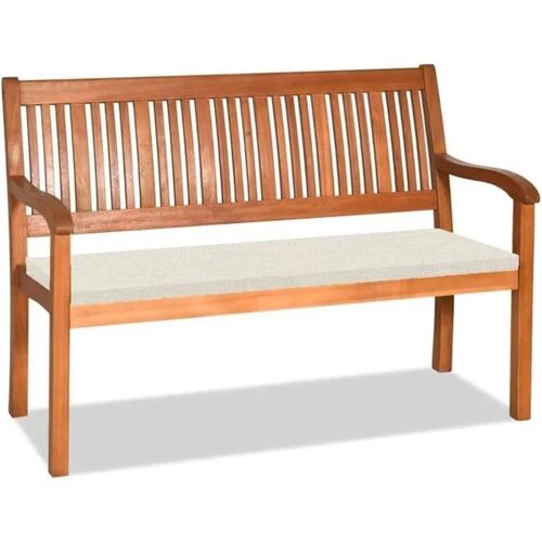 Coussin Pour Banc De Jardin Antidérapant Lin Beige 100 X 30 X 5 Cm Housse Amovible Zip Invisible Mousse Haute Résilience Rubans À