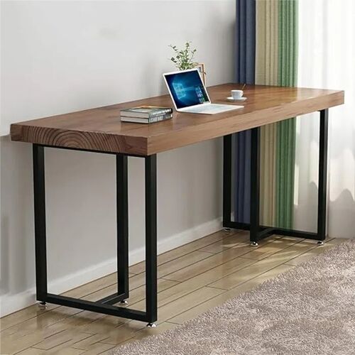 Lot de 2 pieds de table type T acier noir 45 x 40 cm laquage thermodurci patins réglables charge max 226 kg pour bureau table à