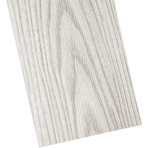 Panneaux de sol PVC auto-adhésifs effet bois blanc 16 pièces 90 x 15 cm 0,6 mm pour sols et murs intérieurs, cuisine, salle de