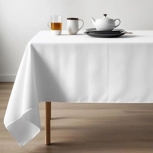 Nappe Jetable Imperméable Peva Lot De 16 Pièces Blanche 137x274 Cm, Protection Table Anti Taches Et Huile Pour Barbecue Mariage