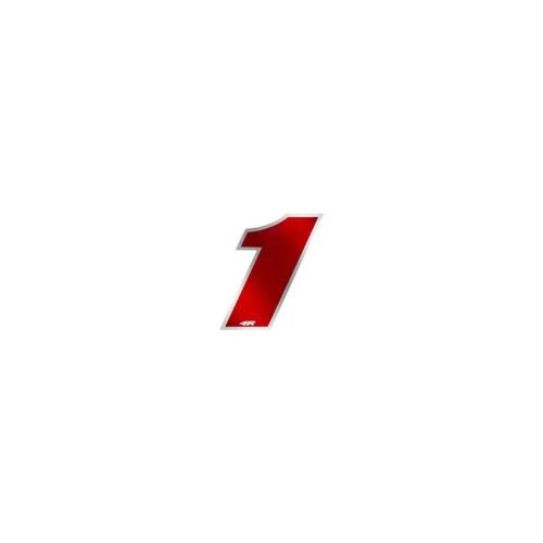 Autocollant - Moto - Numéro 1 - Rouge Chrome - 27 x 37 mm - Adhésif