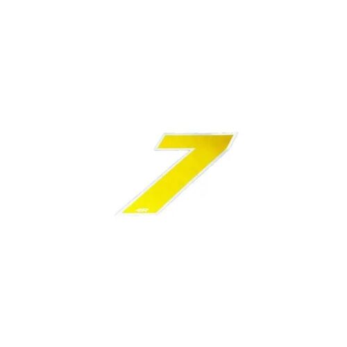 Autocollant - Moto - Numéro 7 - Jaune Chrome - 27 x 37 mm - Adhésif Brillant