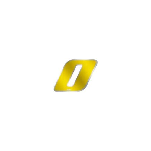 Autocollant - Moto - Numéro 0 - Jaune Chrome - 27 x 37 mm - Adhésif Brillant