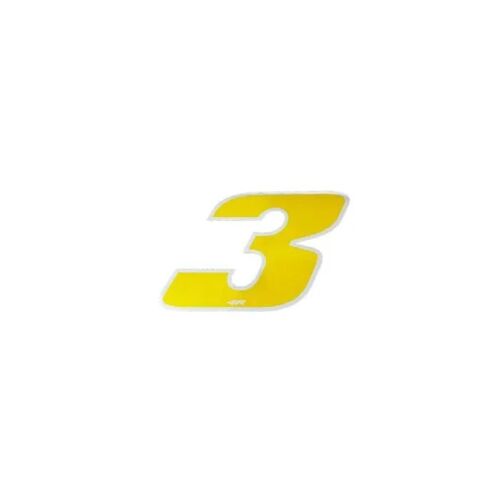 Autocollant - Moto - Numéro 3 - Jaune Chrome - Mini 27 X 37 Mm - Haute Qualité