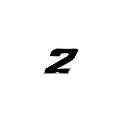 Numéros De Course - Autocollant - Numéro 2 - Noir Chrome - 27 X 37 Mm - Haute Qualité