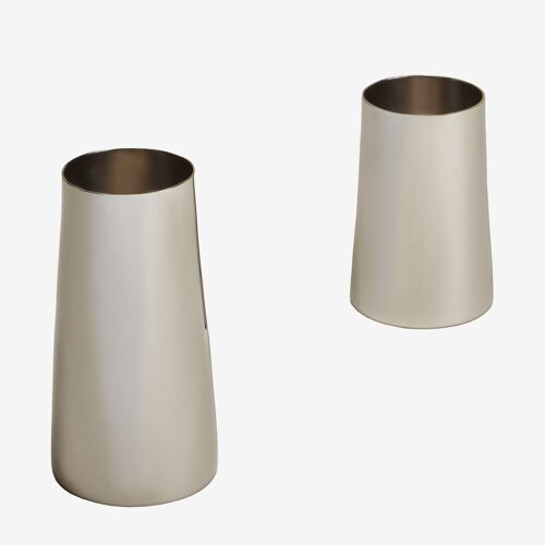 Set de 2 vases en acier inoxydable Padulin Acier inoxydable brillant