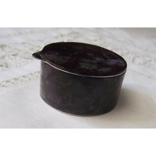 Boite miniature ronde en métal et mosaïque émaillée pour décoration ou collection Dimensions Diamètre4,5 cm Hauteur 2 ,5 cm