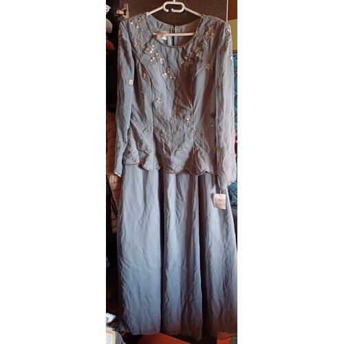 Robe Mariage Pronuptia Gris Bleu Taille 46 Neuve