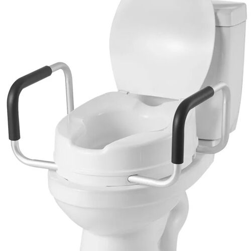 Réhausseur De Toilette-Duoku-Avec Accoudoirs, Siège Wc Élevé Supportant 136,1 Kg, Hauteur Ajustée De 10,2 Cm 