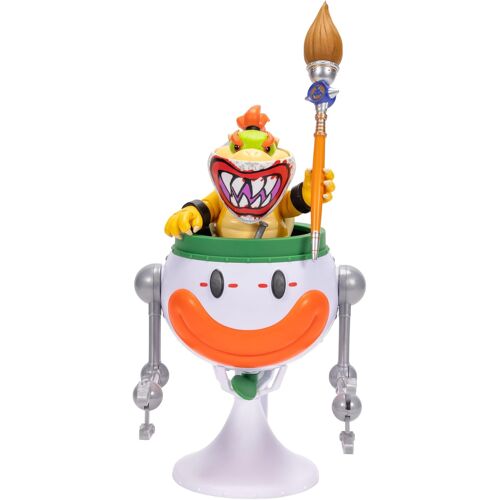 Figurine d'action Bowser Jr. " Super Mario Galaxy Movie " 5" avec Clown Car, officielle par, bras de frappe, autocollants à révélation à l'eau et brosse éponge, hélice rotative, dès 3 ans+