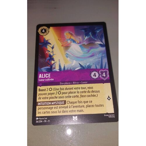 Alice. 36/204. Carte Disney Lorcana