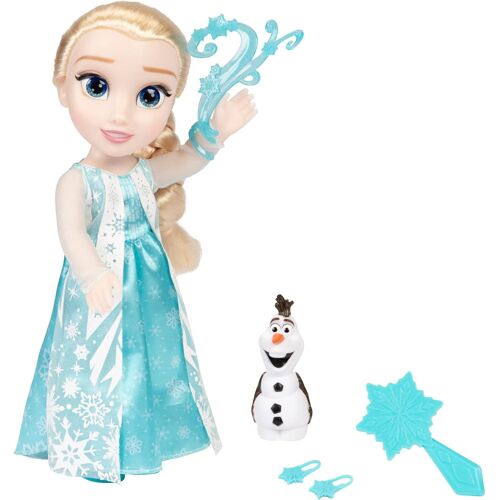 Disney Frozen Poupée chantante Elsa 38 cm, poupée articulée avec figurine Olaf, La Reine des Neiges, tresse iconique et tenue détaillée, cadeau idéal pour un anniversaire ou Noël pour les filles dès 3 ans