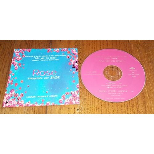 Cd Single Collector Zazie Bof Ost Soundtrack " Rose " 2 Titres 1997 Musique Du Film " Ma Vie En Rose " Mercury