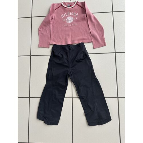 Lot Fille Pantacourt Noir Nike + Haut Rose Tommy Hilfiger Taille 6 Ans