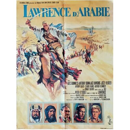 Lawrence D'Arabie (Lawrence Of Arabia) - Véritable Affiche De Cinéma Pliée - Format 60x80 Cm- De David Lean Avec Peter O'Toole, Alec Guinness, Omar Sharif, Anthony Quinn, José Ferrer - 1962