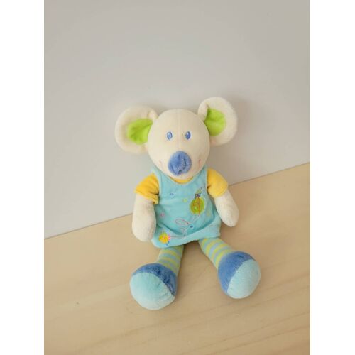 Doudou souris bleu mots d enfants