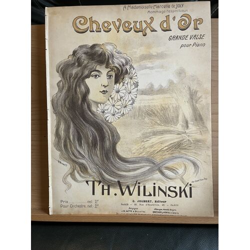 Th. Wilinski Cheveux D'Or Grande Valse Pour Piano Partition Ed. C. Joubert