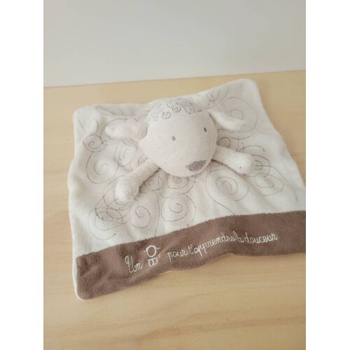 Doudou mouton blanc gris obaibi