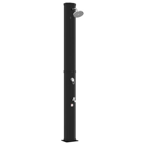 vidaXL Douche solaire avec pommeau de douche et robinet Noir