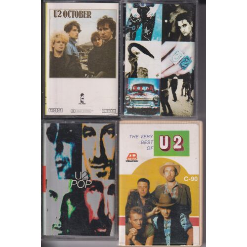 U2 Lot De 4 K7 Cassettes Dont 1 Boitier Indonésie Audio Tape