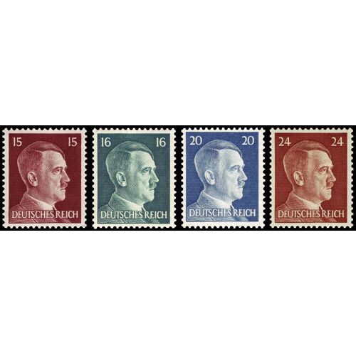 Allemagne, 3ème Reich 1941, Très Beaux Timbres Neufs** Luxe Yvert 713 714 715 716, Portrait Chancelier Hitler.