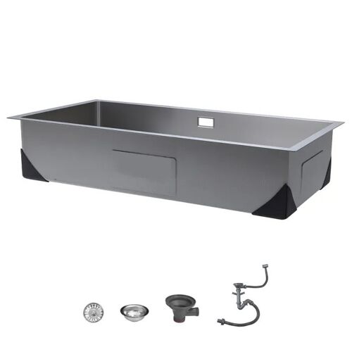Évier de Cuisine 1 Bac-Duoku-Évier sous Plan 85 cm en Acier Inoxydable, pour Camping-Car, Buanderie, Bar ou Maison, Bac à Laver
