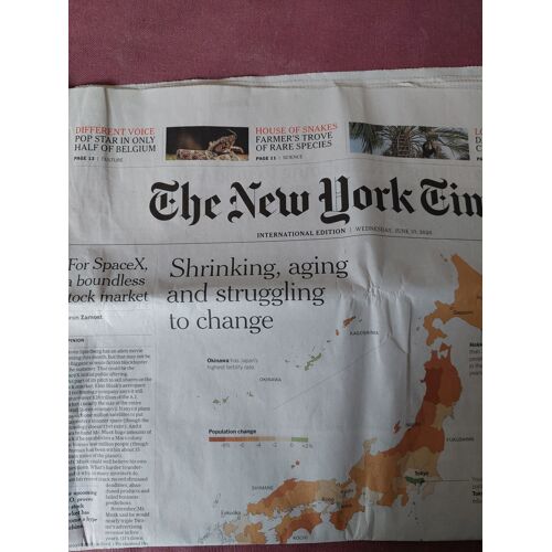 Journal, The New-York Times, International Édition, Wednesday, June 10, 2026
