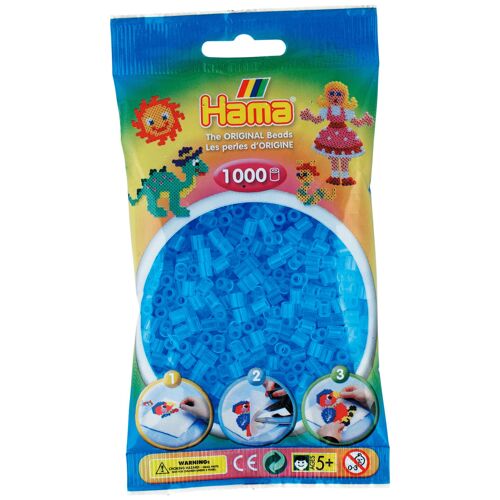 Hama Beads Midi Sachet 1000 Perles Bleu Transparent