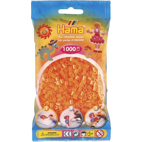 Hama Beads Midi Sachet 1000 perles orange néon