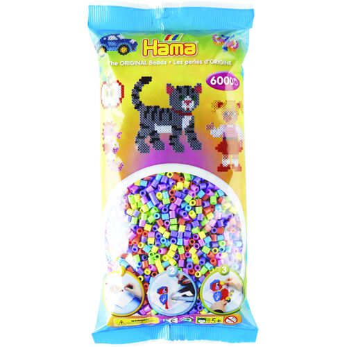 Hama Beads Midi Sachet 6000 Perles Pastel Mixte