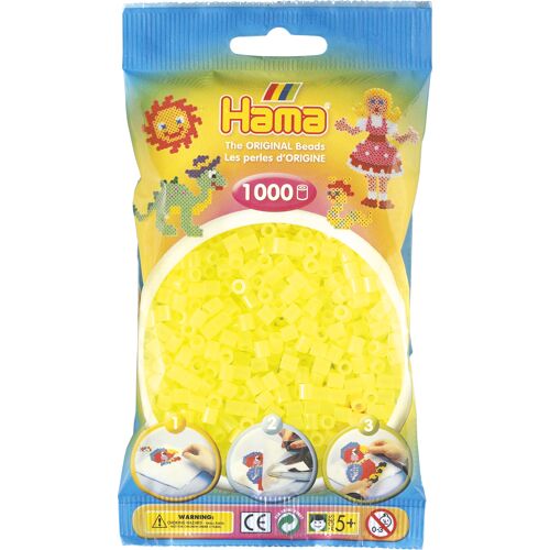 Hama Beads Midi Sachet 1000 Perles Jaune Néon