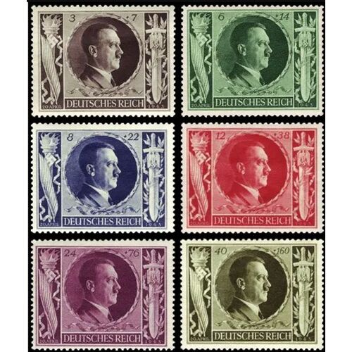 Allemagne, 3ème Reich 1943, Très Belle Série Complète Neuve** Luxe Yvert 763 À 768, 54ème Anniversaire Chancelier Hitler.