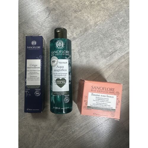 Lot Sanoflore - Aqua Magnifica - Crème Merveilleuse - Baume Rosa Fresca 