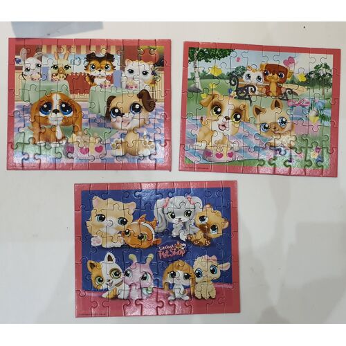 Boîte trois puzzle PetShop de 50 pièces chacun