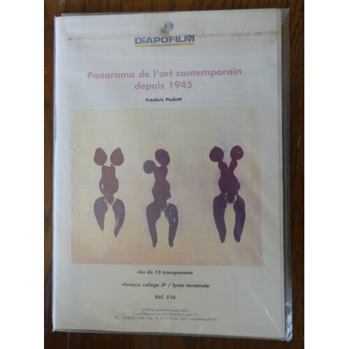 Diapofilm "Panorama De L'Art Contemporain Depuis 1945" De Frédéric Podetti. Jeu De 15 Transparents. Réf 516