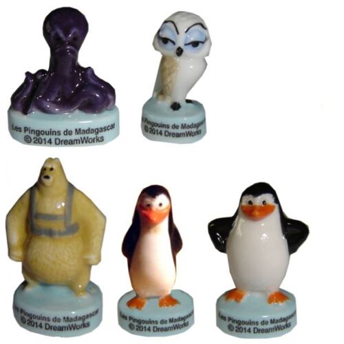 5 Fèves De La Série Les Pingouins De Madagascar (2014)