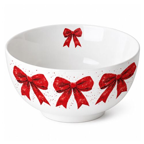 Bol En Porcelaine Fine N?uds Rouges