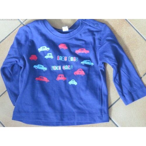 Tee Shirt Voitures, Boutonné - Taille 3 Mois
