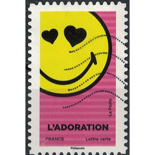 France 2022 Oblitéré Used Prenez Le Temps De Sourire Smiley World L'adoration