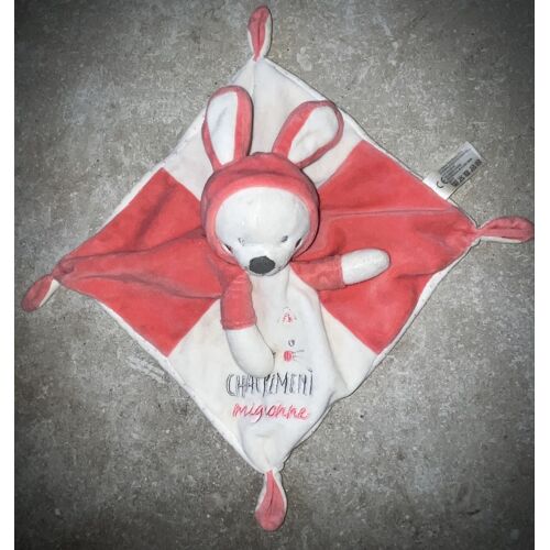Doudou chat capuche oreilles lapin Gemo chatcrement mignonne jouet bébé 