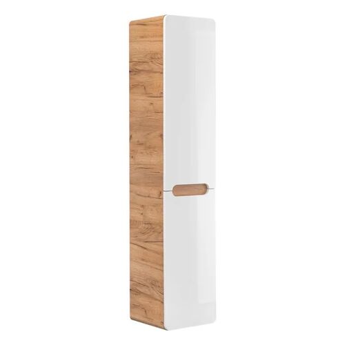Colonne Murale de Salle de Bain ARVIDA SZK1 Panier à linge intégré Chêne Blanc 35 x 35 x 170 cm