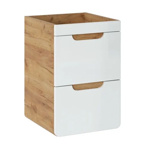 Meuble Suspendu sous Vasque ARVIDA SZK7 2 Tiroirs Chêne Blanc 41 x 40 x 59 cm