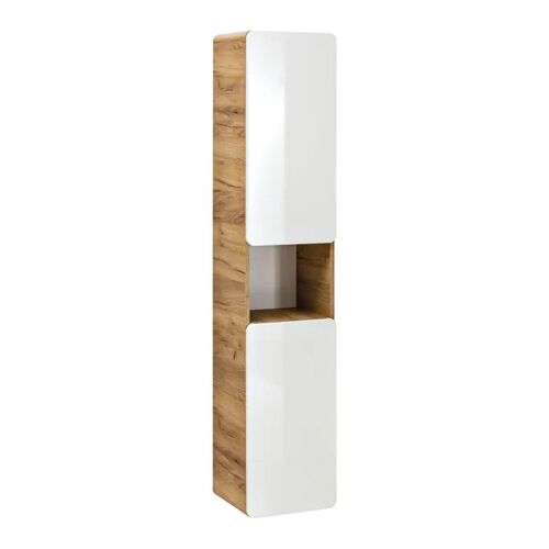 Colonne Murale de Salle de Bain ARVIDA SZK4 Étagère ouverte Chêne Blanc 35 x 35 x 170 cm
