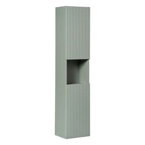 Colonne Murale de Salle de Bain NALVIK SZK1 Fronts rainurés Vert Vert 25 x 30 x 140 cm