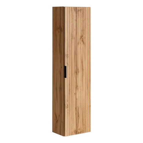 Colonne Murale de Salle de Bain ADEN SZK1 Fronts rainurés Chêne Chêne 25 x 35 x 140 cm