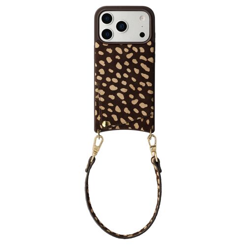 Selencia Nova coque arrière en cuir véritable avec porte-cartes iPhone 17 Pro Fawn Chic