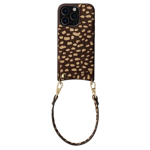 Selencia Nova coque arrière en cuir véritable avec porte-cartes iPhone 16 Pro Fawn Chic
