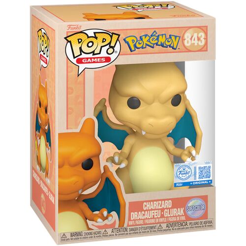 Figurine Funko Pop - Pokémon N°843 - Charizard - Dracaufeu - Glurak - Soft Color (94147)