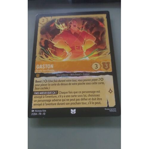 Gaston. 2/204. Carte Disney Lorcana